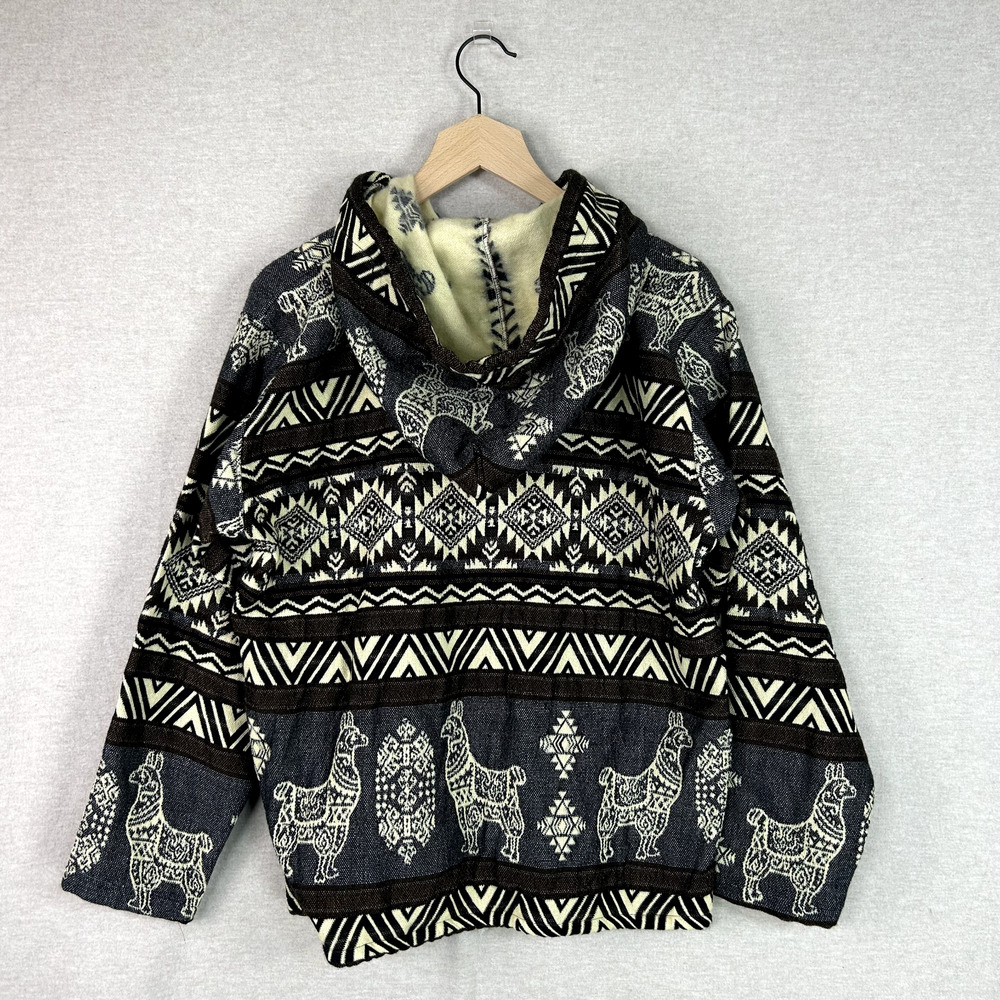 Handmade Mens Alpaca Blend Full Zip Jacket Size Medium Aztec‎ Tribal Lightweight - Picture 4 of 7